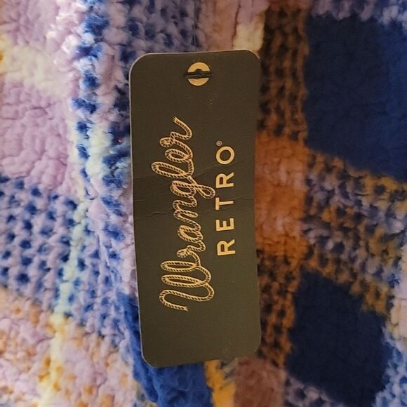 Wrangler Retro  Sherpa Fleece Sweatshirt Hoodie Purple Blue Orange XL NWT - Picture 3 of 5